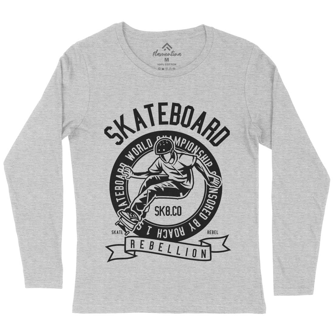 Skateboard Rebellion Womens Long Sleeve T-Shirt Skate B624