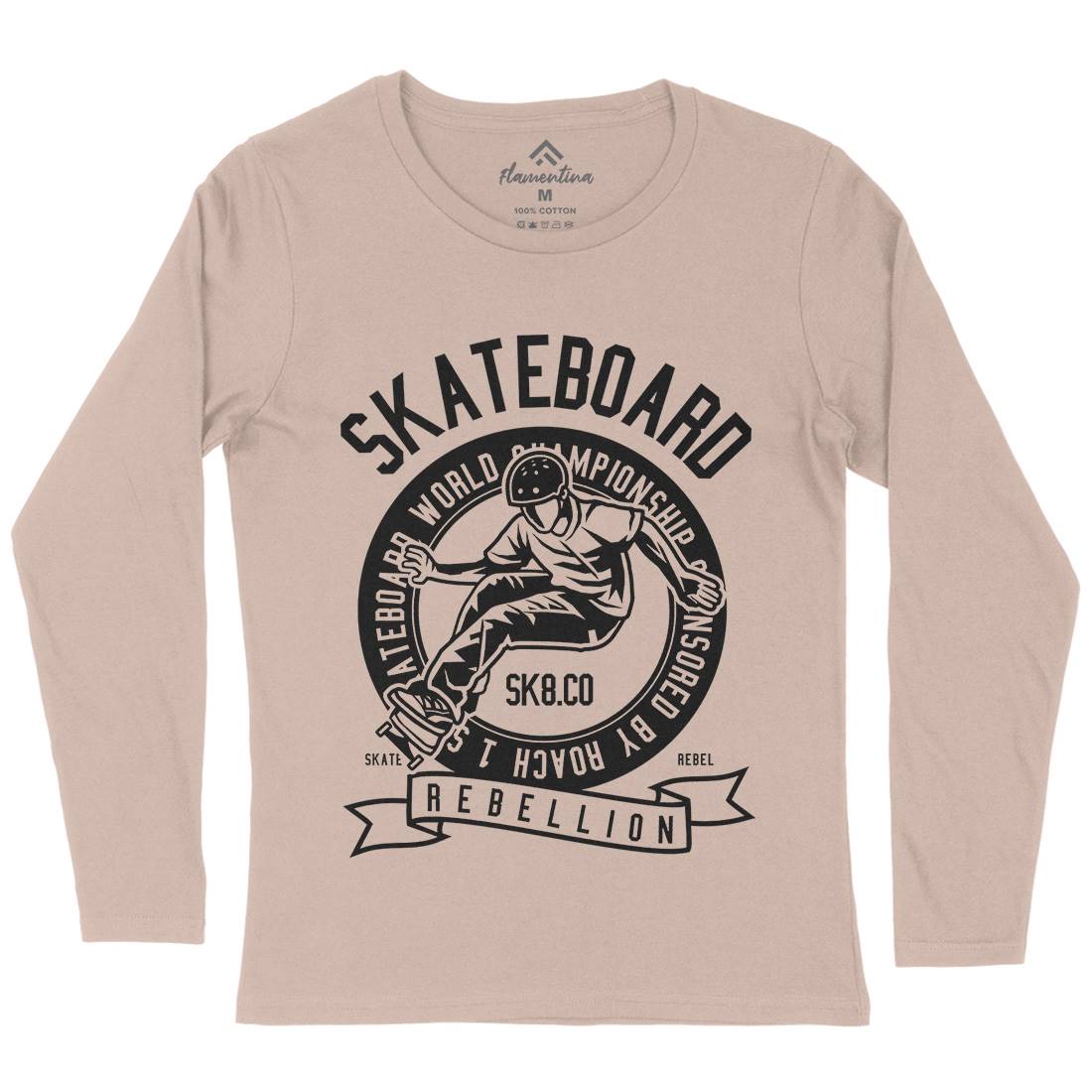 Skateboard Rebellion Womens Long Sleeve T-Shirt Skate B624