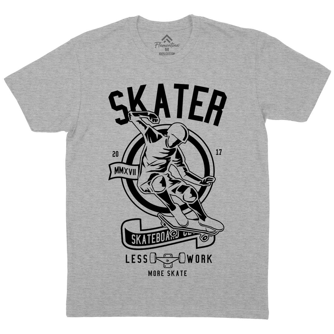 Skater Mens Organic Crew Neck T-Shirt Skate B625