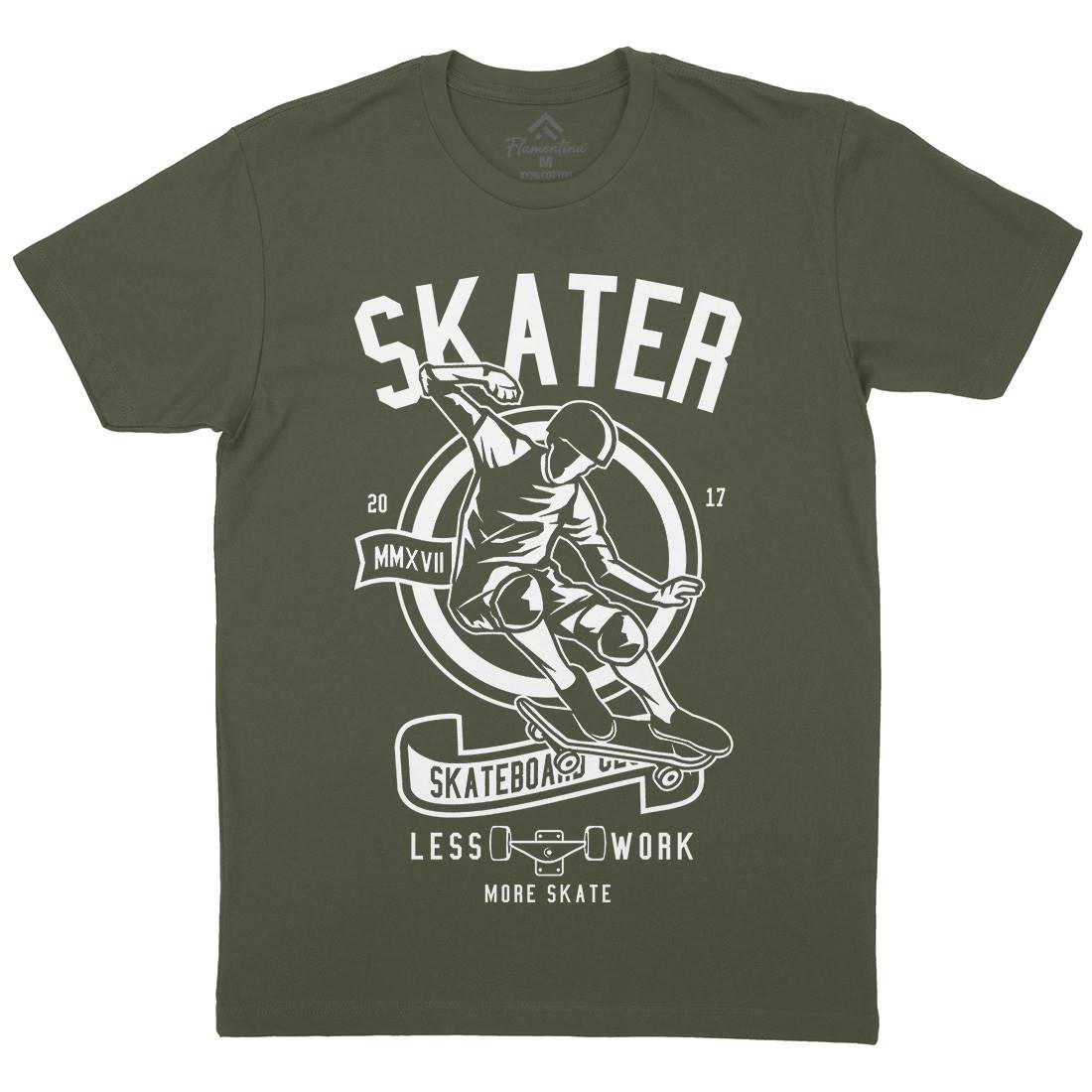 Skater Mens Organic Crew Neck T-Shirt Skate B625