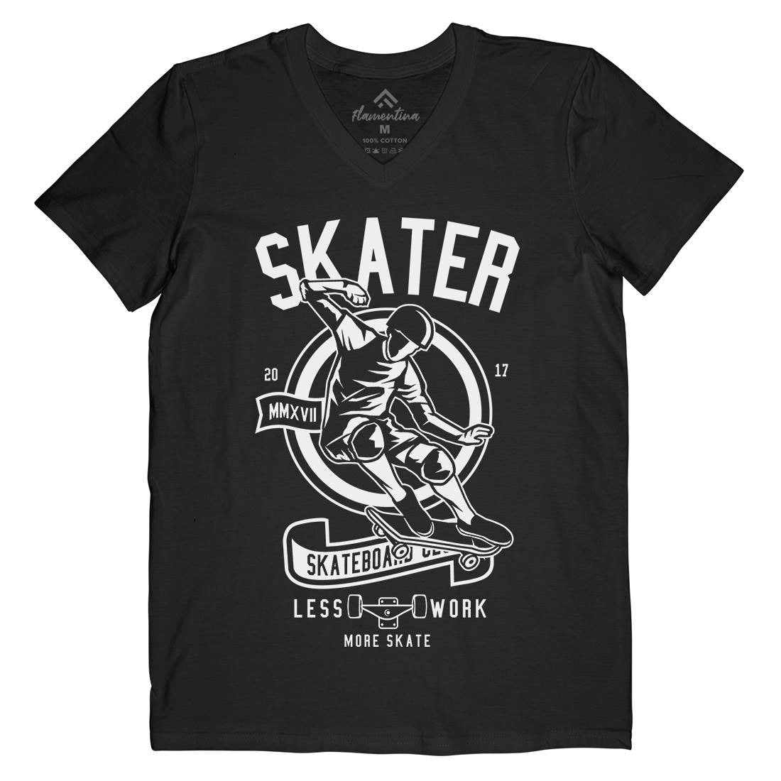 Skater Mens Organic V-Neck T-Shirt Skate B625
