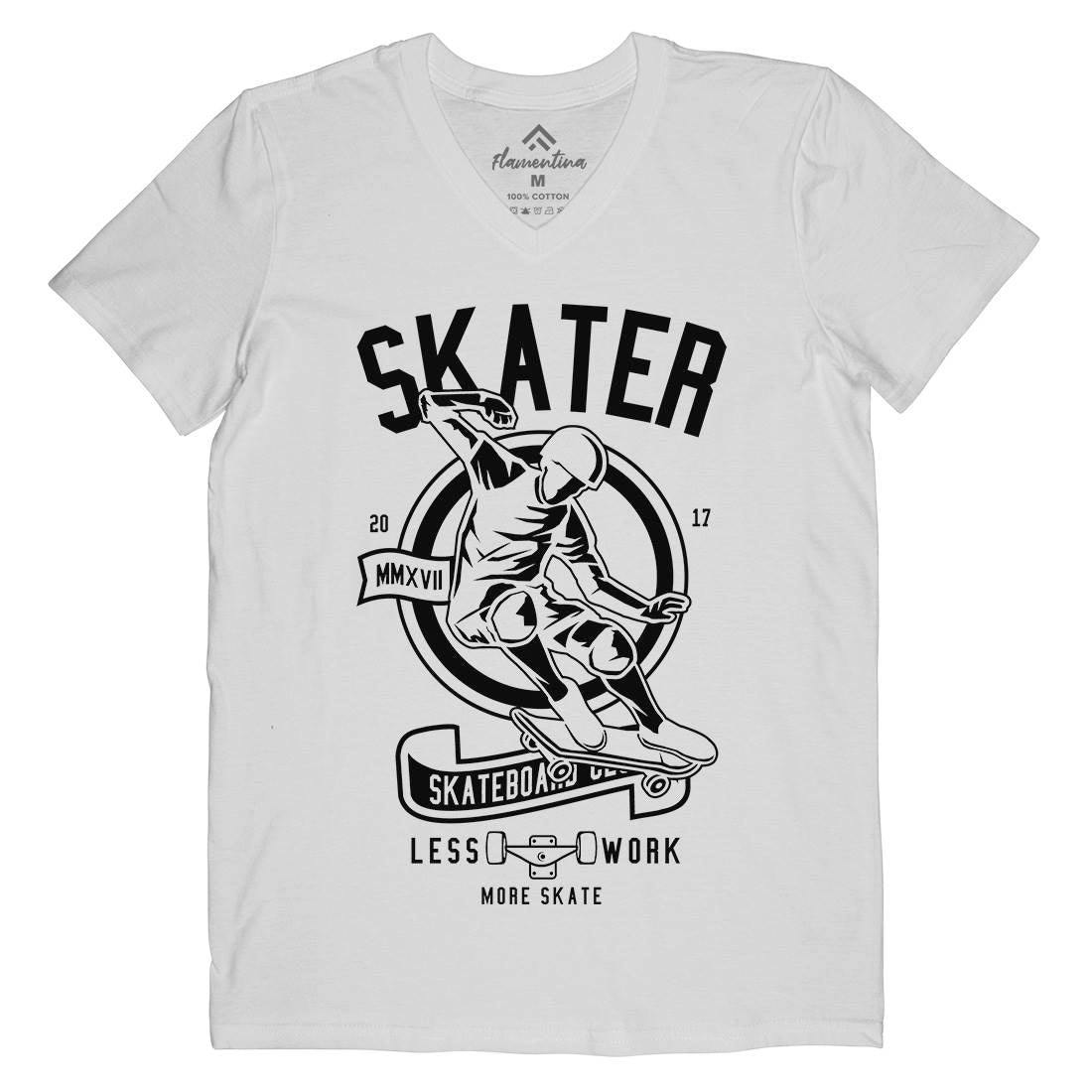Skater Mens V-Neck T-Shirt Skate B625
