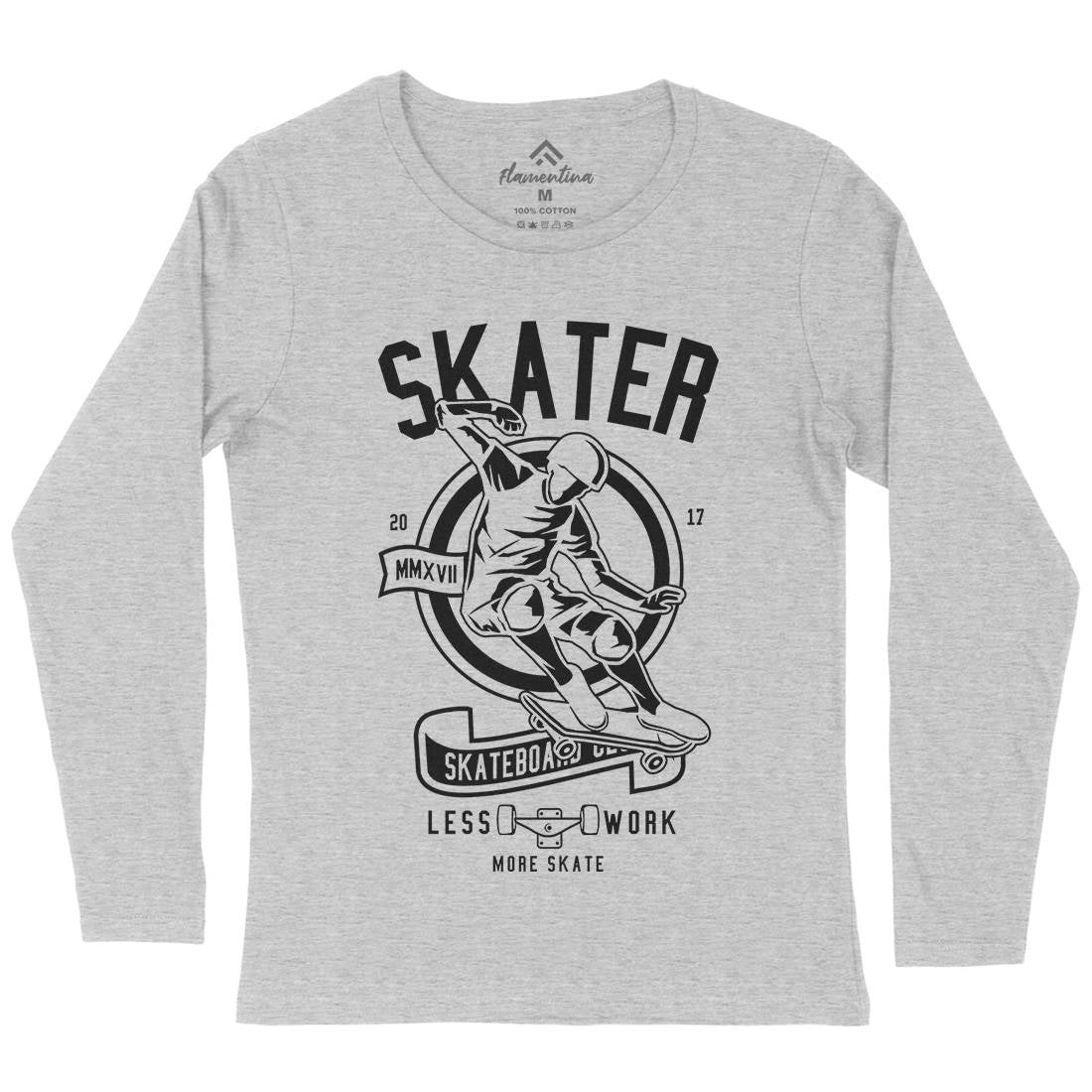 Skater Womens Long Sleeve T-Shirt Skate B625