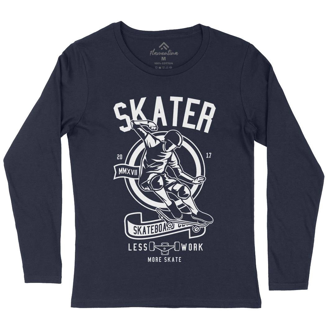 Skater Womens Long Sleeve T-Shirt Skate B625