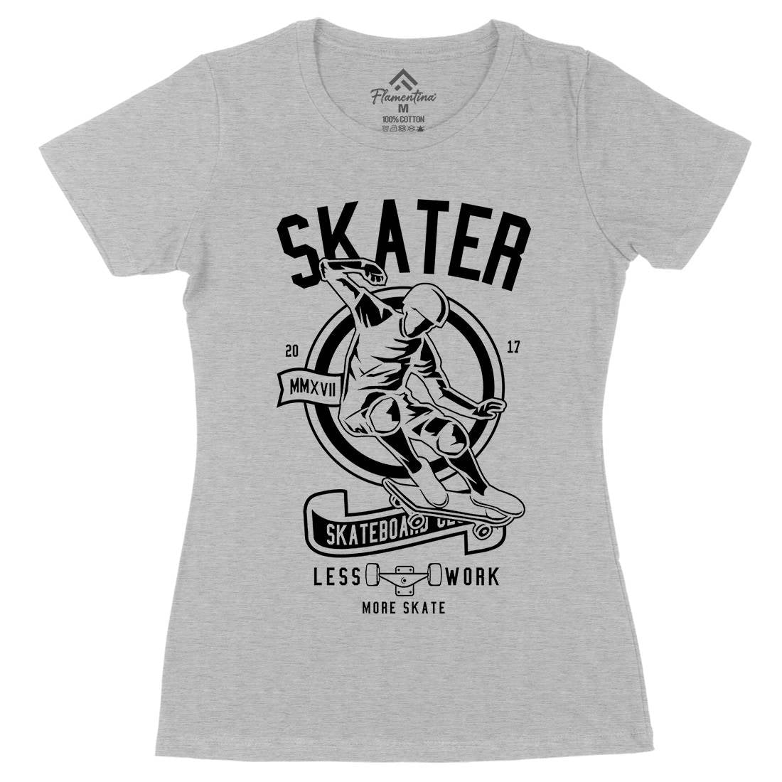 Skater Womens Organic Crew Neck T-Shirt Skate B625