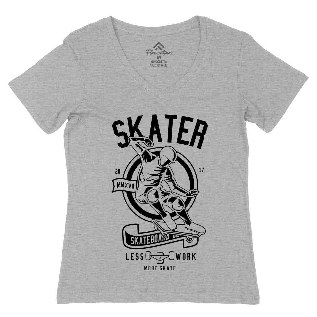 Skater Womens Organic V-Neck T-Shirt Skate B625