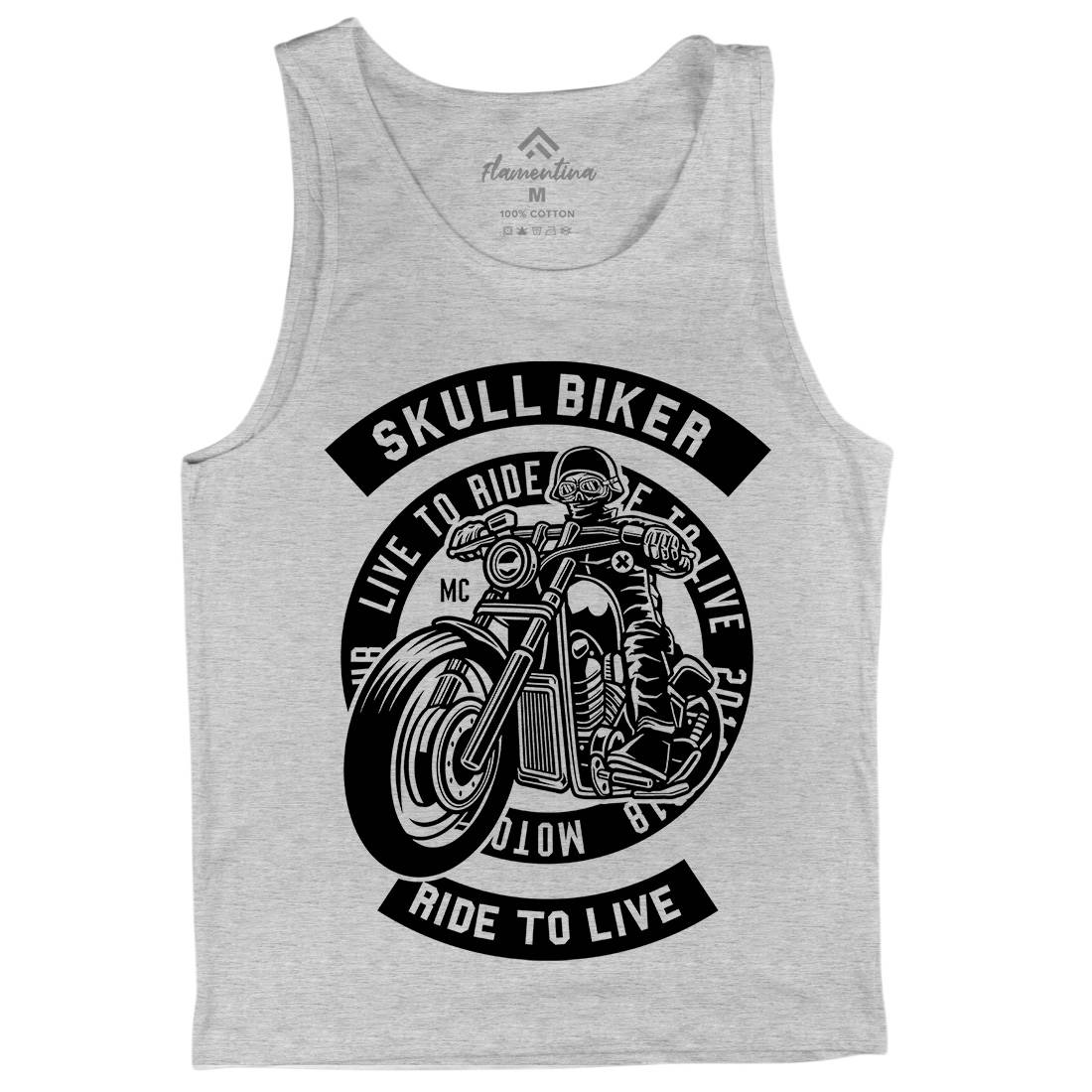 Skull Biker Mens Tank Top Vest Bikes B626