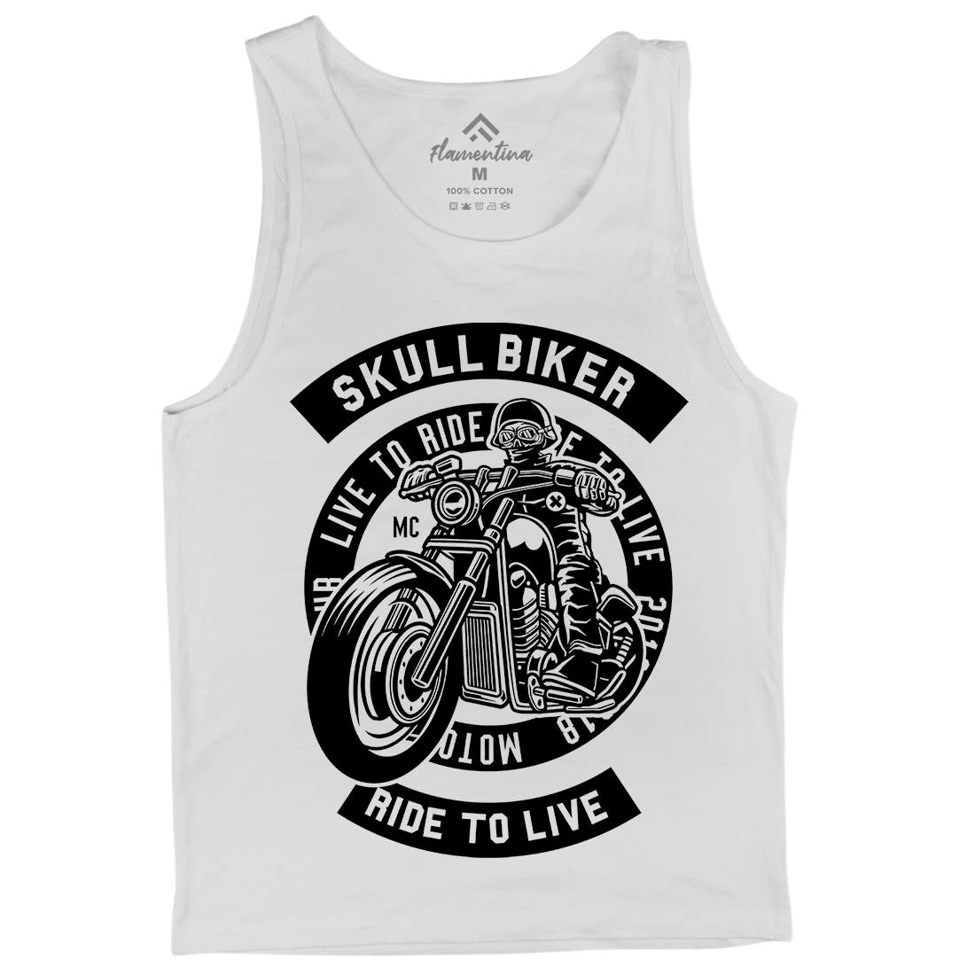 Skull Biker Mens Tank Top Vest Bikes B626