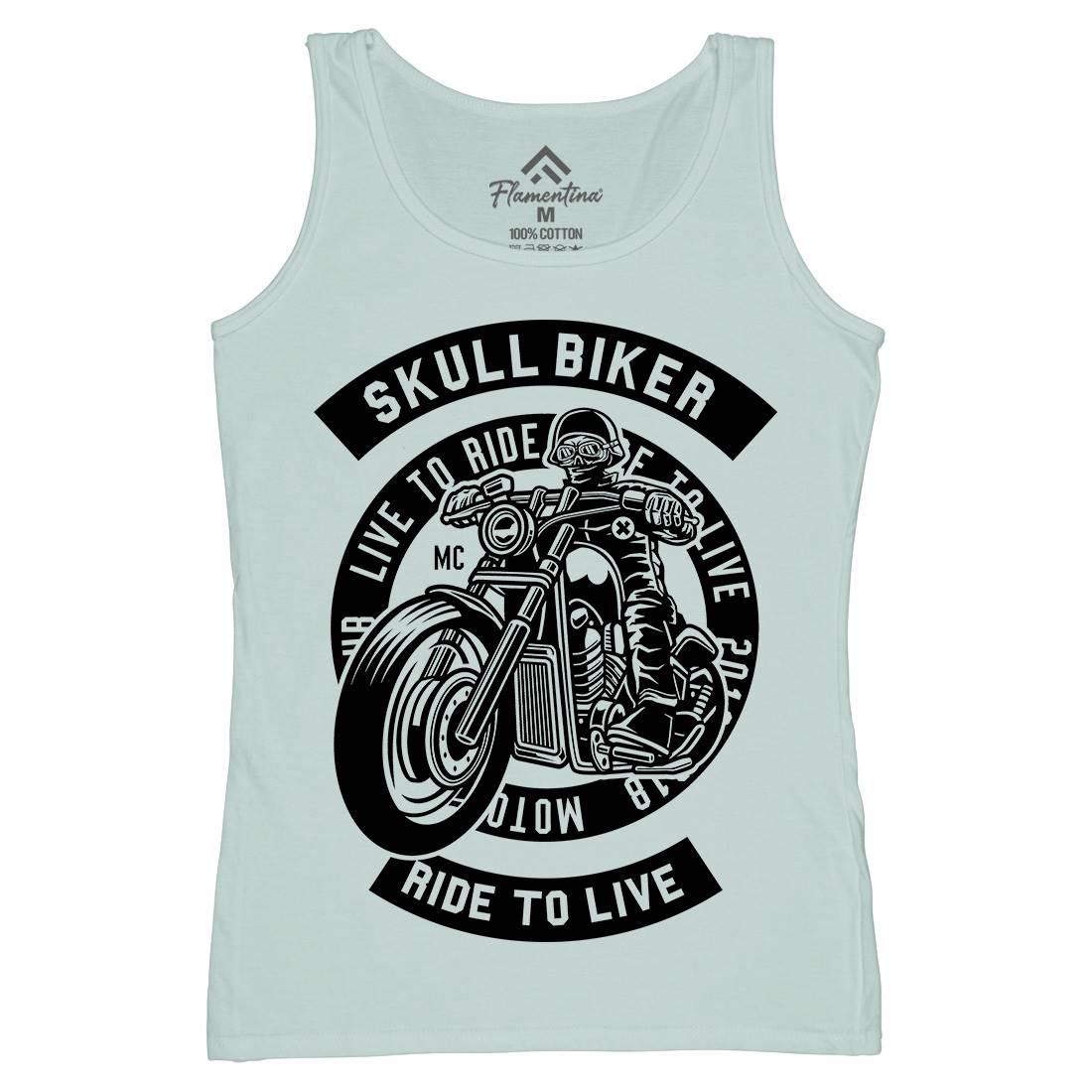 Skull Biker Womens Organic Tank Top Vest Bikes B626