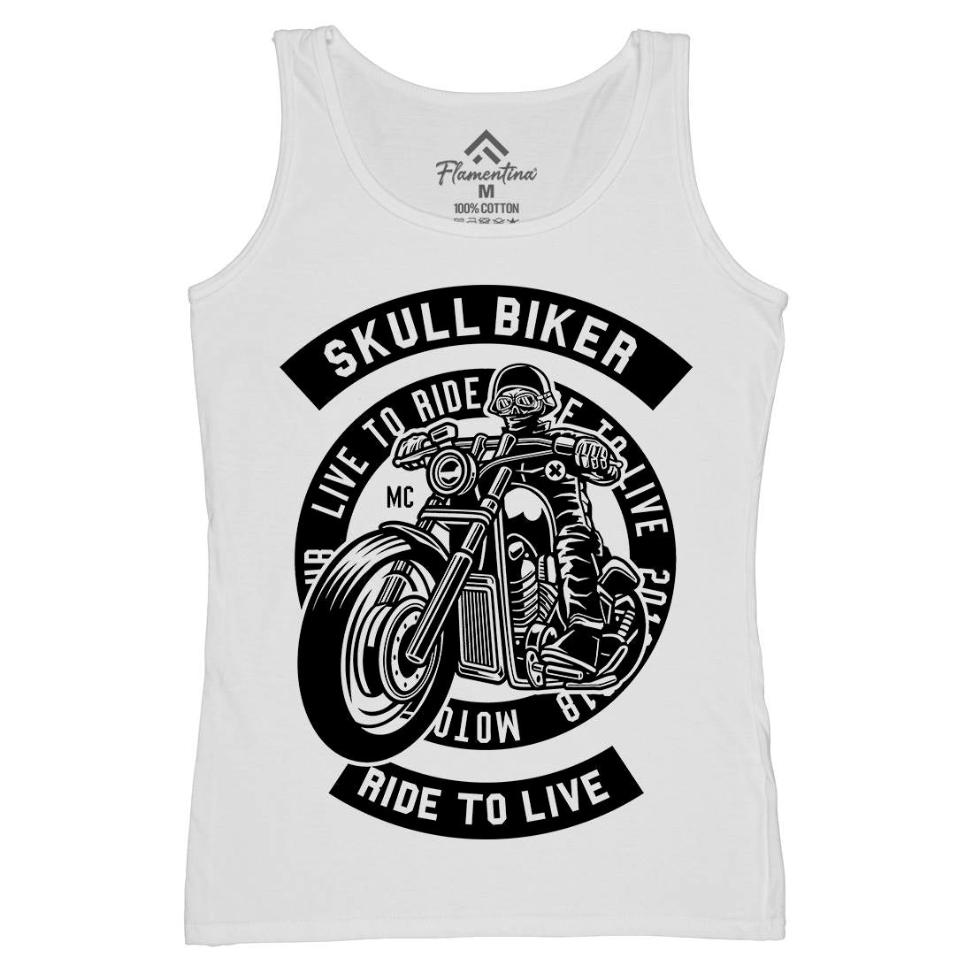 Skull Biker Womens Organic Tank Top Vest Bikes B626