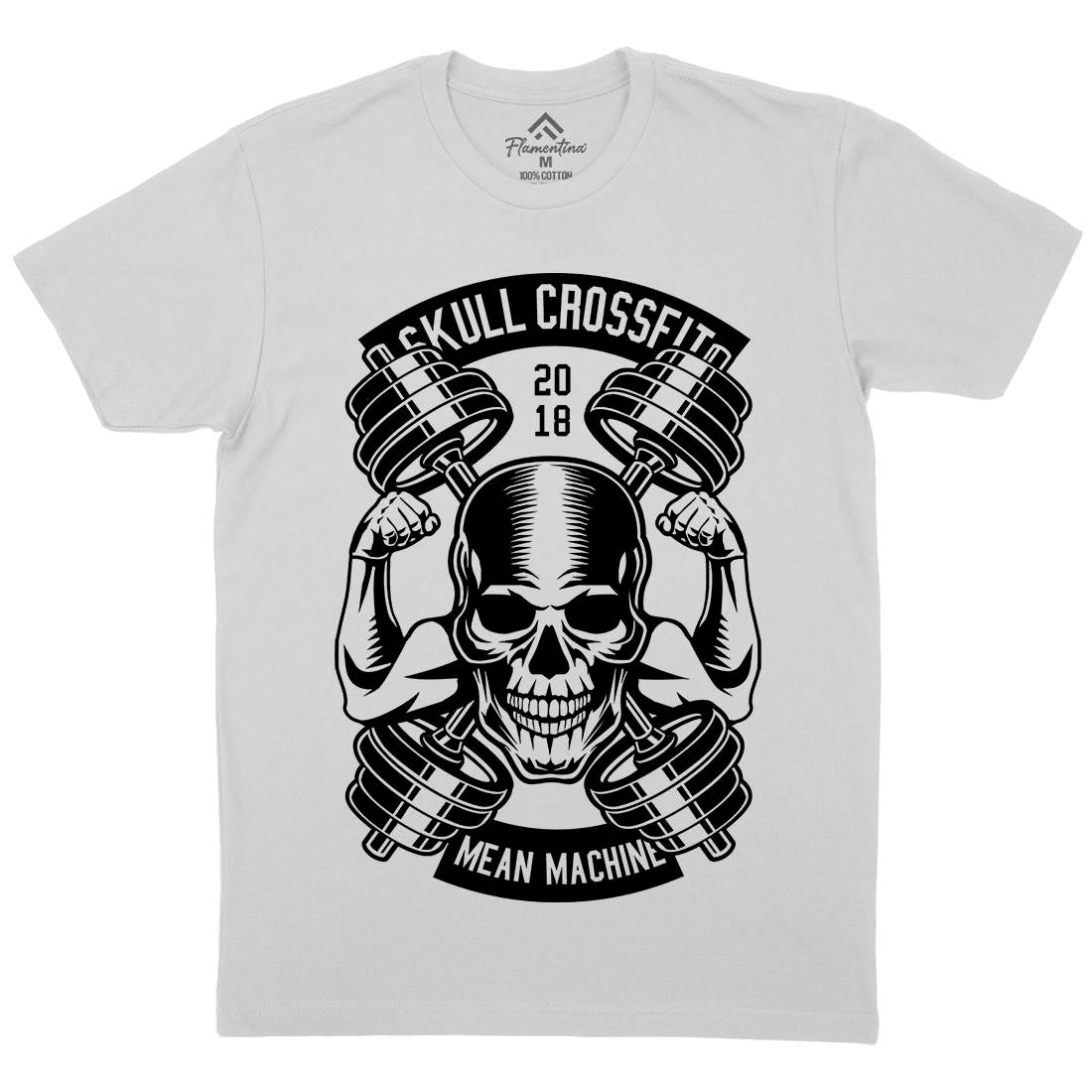 Skull Cross Fit Mens Crew Neck T-Shirt Gym B627