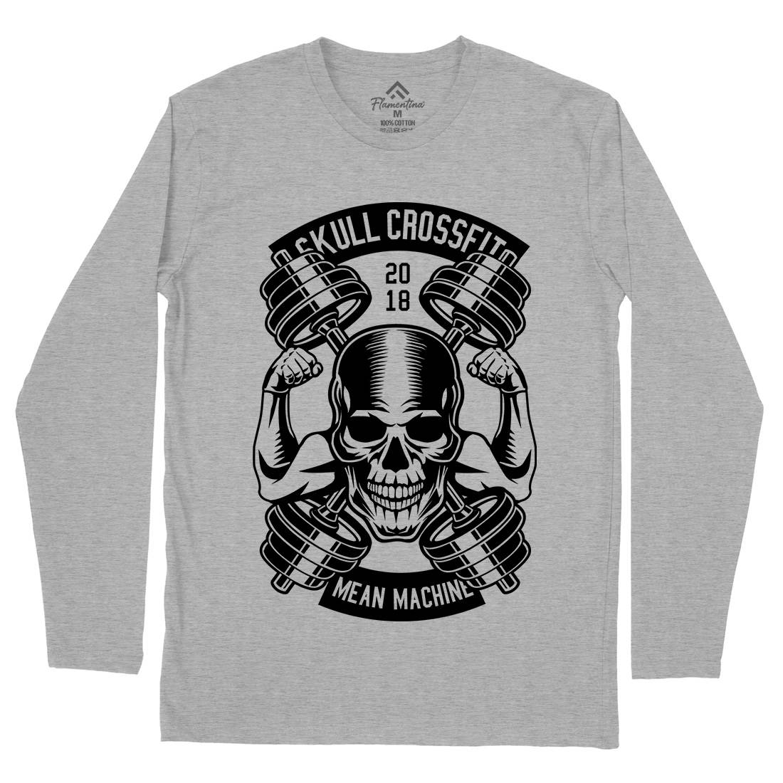 Skull Cross Fit Mens Long Sleeve T-Shirt Gym B627