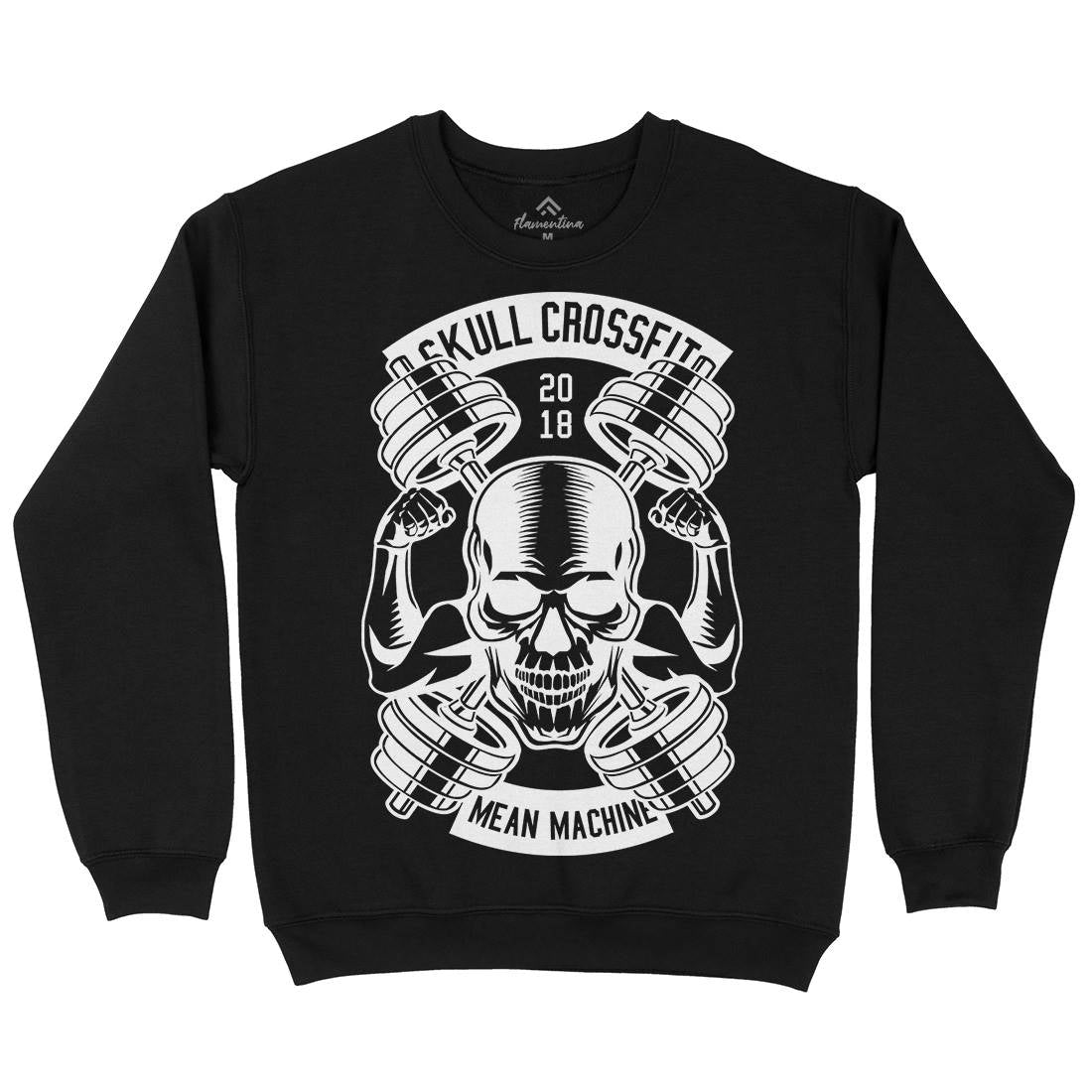 Skull Cross Fit Kids Crew Neck Sweatshirt Gym B627