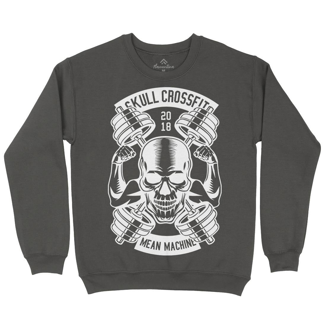 Skull Cross Fit Mens Crew Neck Sweatshirt Gym B627