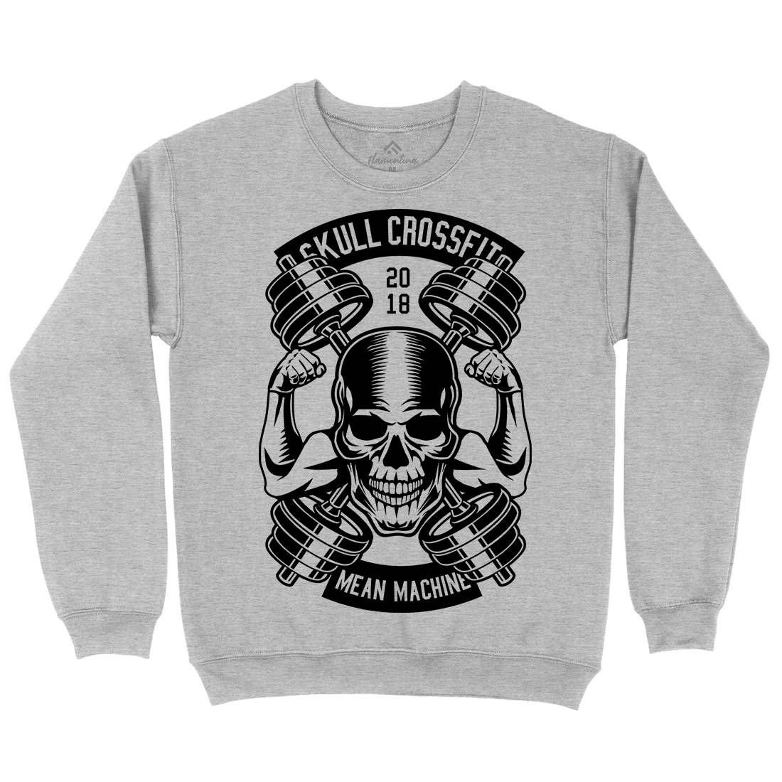 Skull Cross Fit Kids Crew Neck Sweatshirt Gym B627