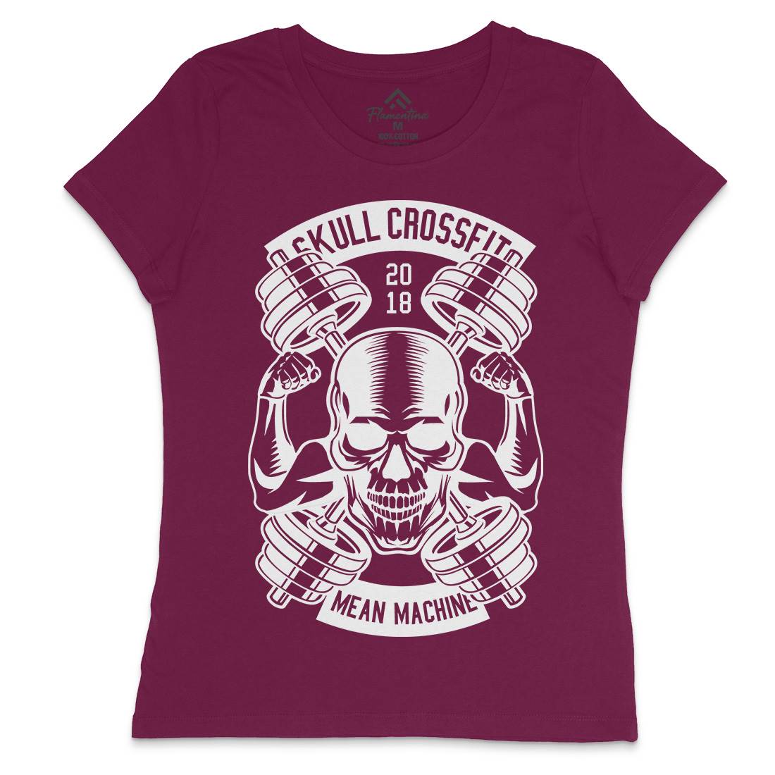 Skull Cross Fit Womens Crew Neck T-Shirt Gym B627