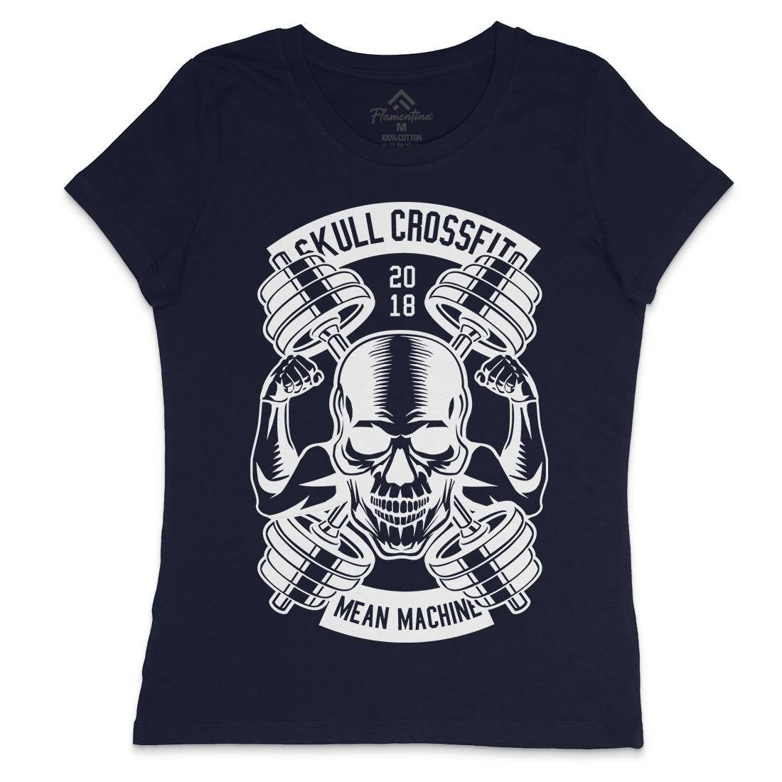 Skull Cross Fit Womens Crew Neck T-Shirt Gym B627