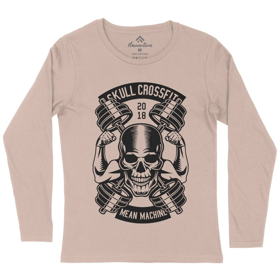 Skull Cross Fit Womens Long Sleeve T-Shirt Gym B627