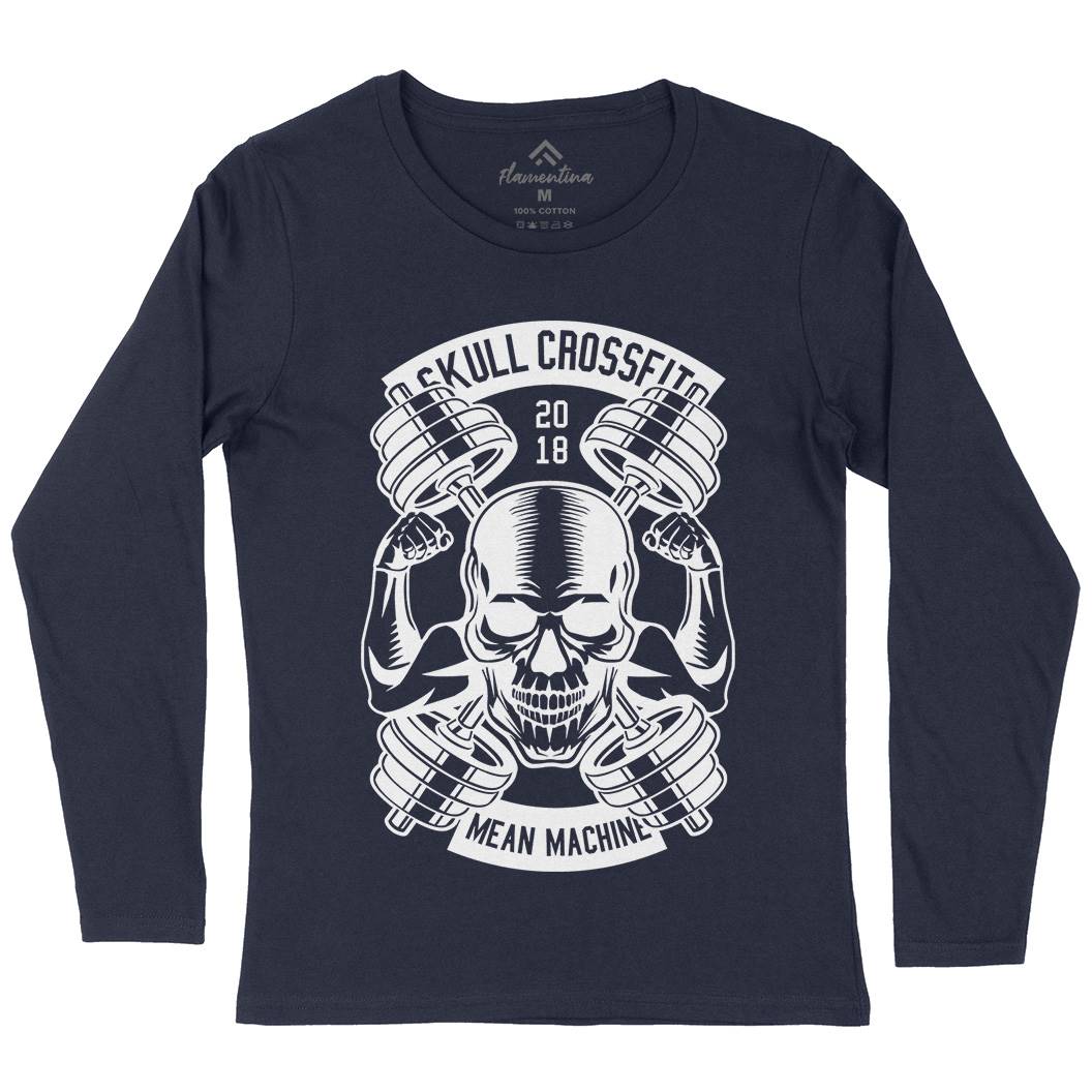 Skull Cross Fit Womens Long Sleeve T-Shirt Gym B627