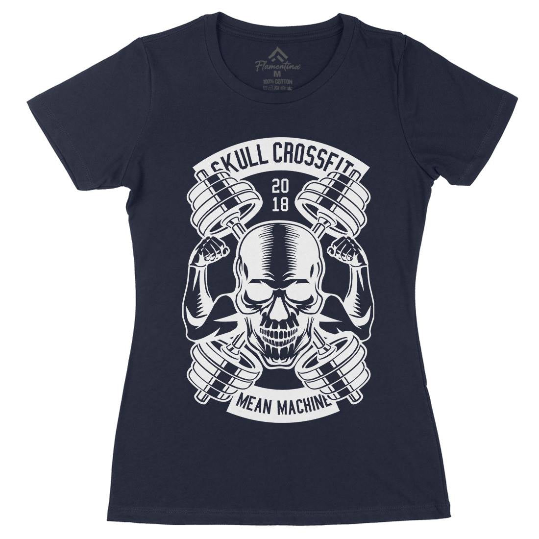 Skull Cross Fit Womens Organic Crew Neck T-Shirt Gym B627