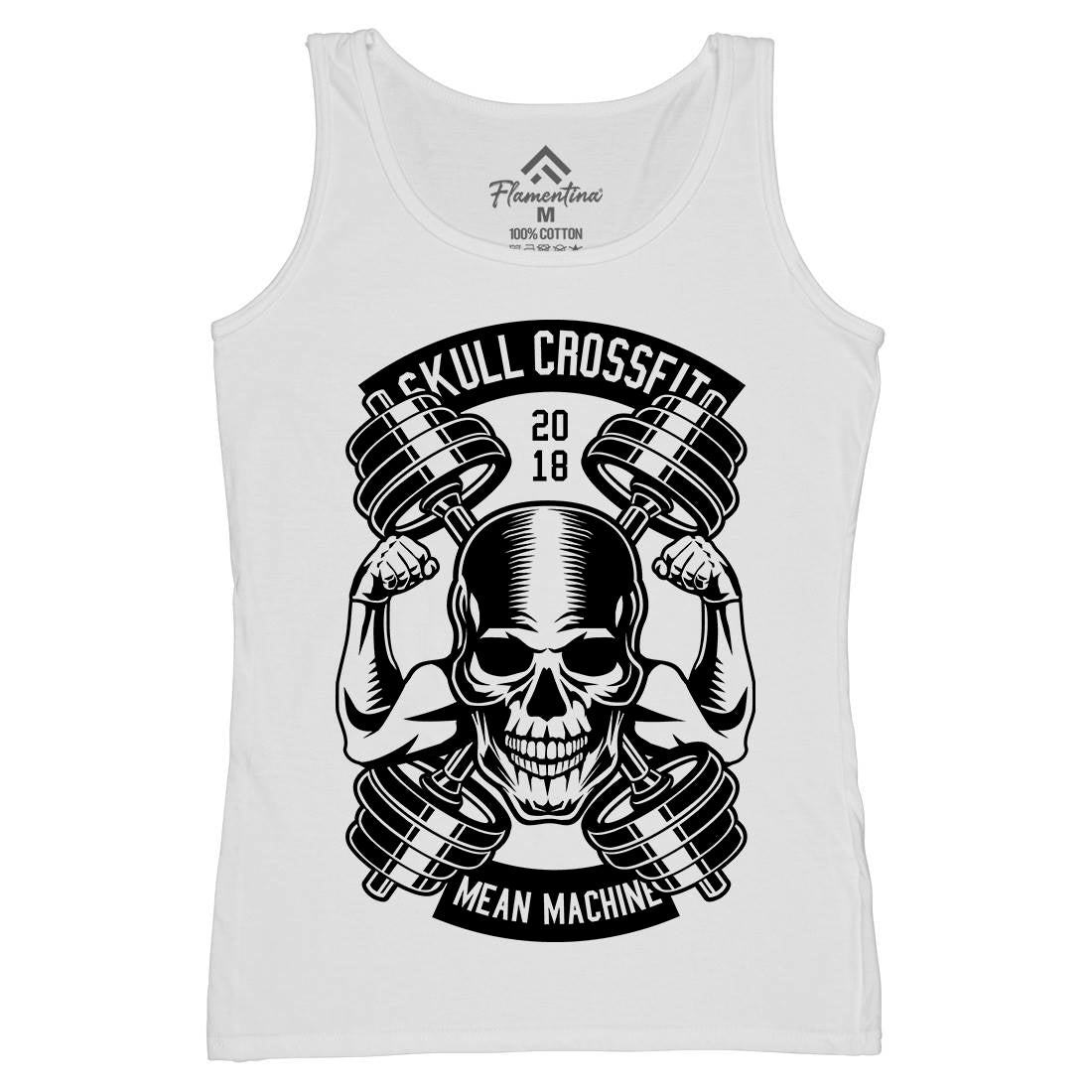 Skull Cross Fit Womens Organic Tank Top Vest Gym B627