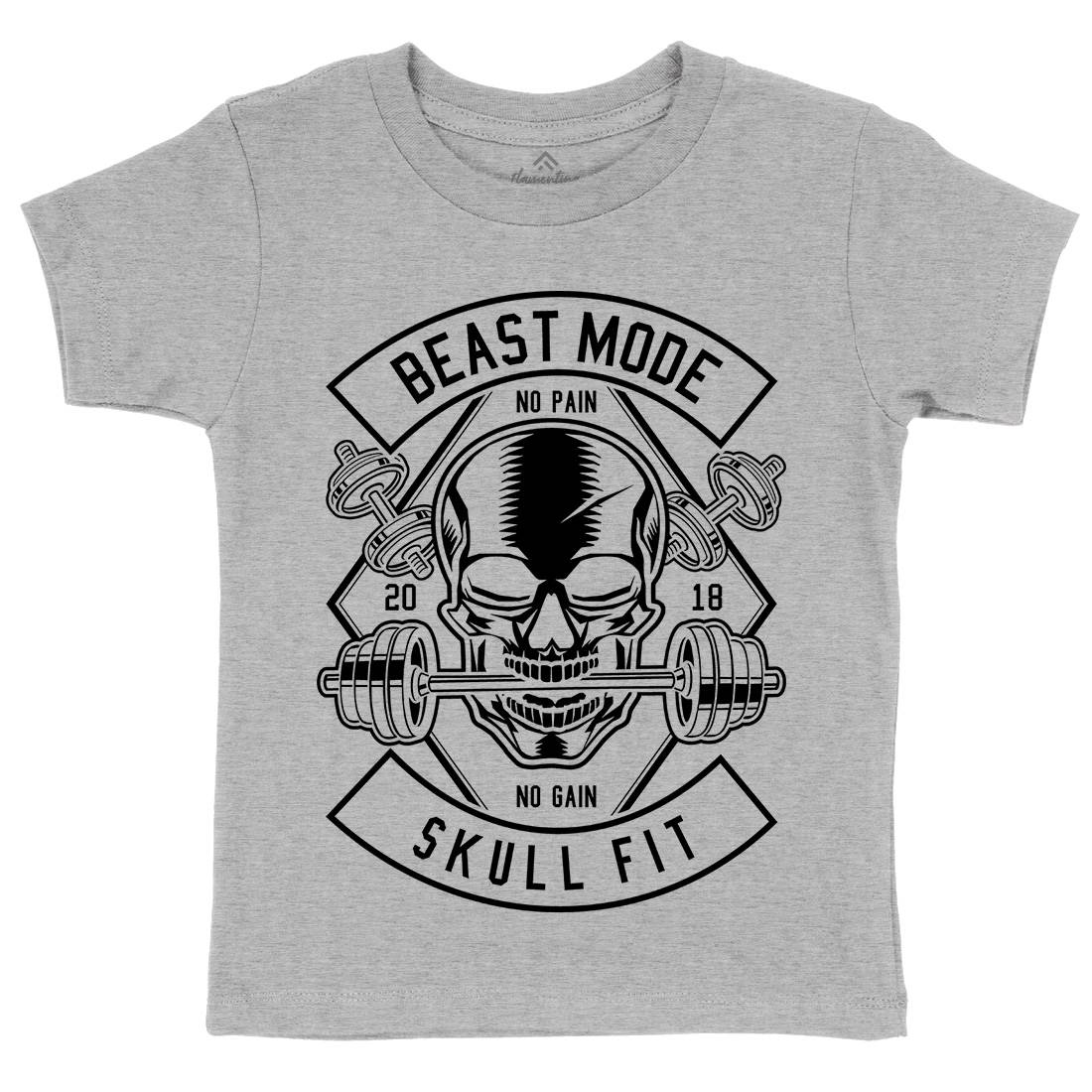 Skull Fit Kids Organic Crew Neck T-Shirt Gym B628