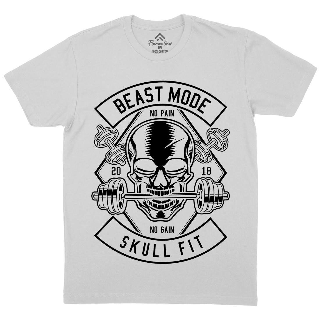 Skull Fit Mens Crew Neck T-Shirt Gym B628