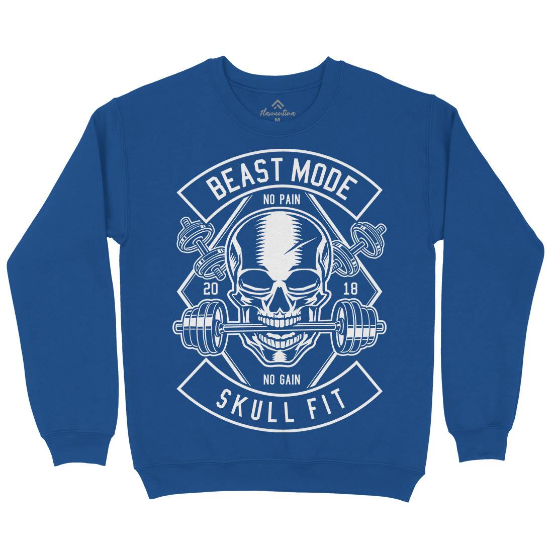 Skull Fit Mens Crew Neck Sweatshirt Gym B628
