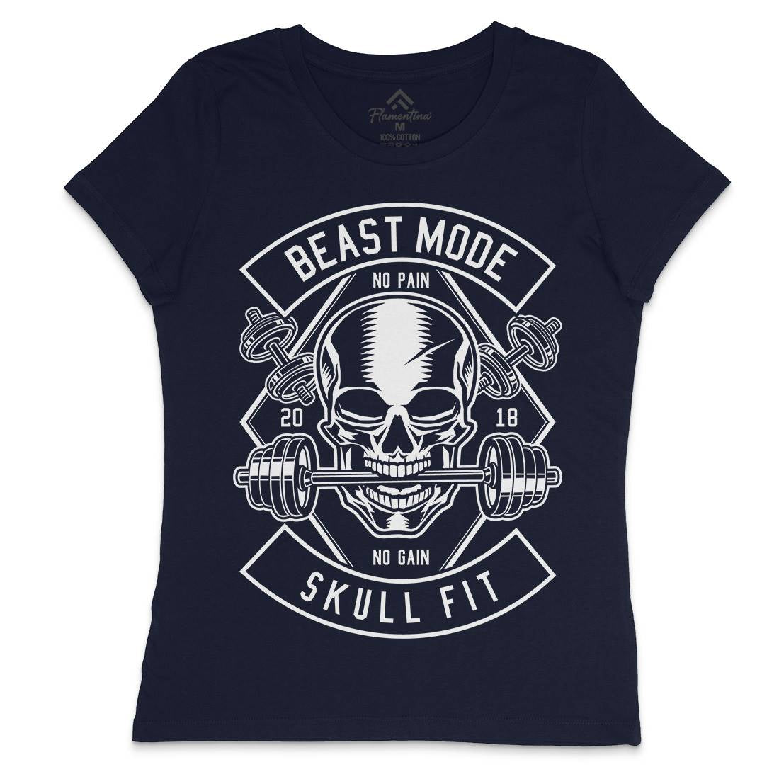 Skull Fit Womens Crew Neck T-Shirt Gym B628