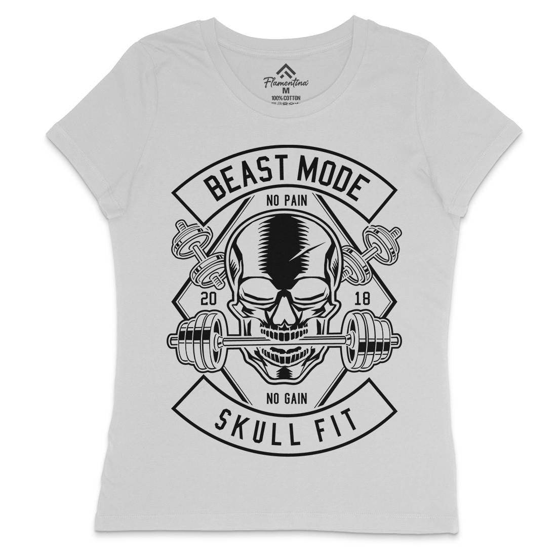 Skull Fit Womens Crew Neck T-Shirt Gym B628