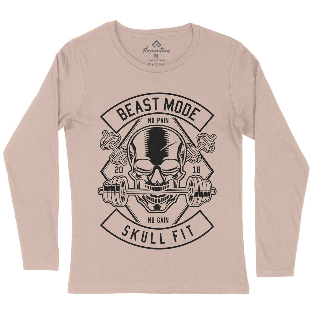 Skull Fit Womens Long Sleeve T-Shirt Gym B628