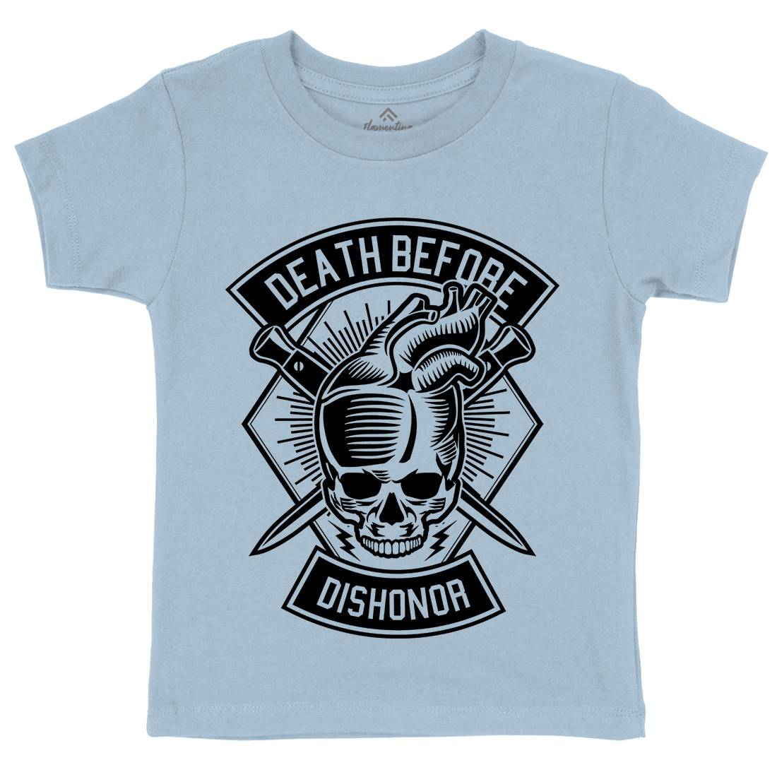 Skull Heart Kids Organic Crew Neck T-Shirt Army B629