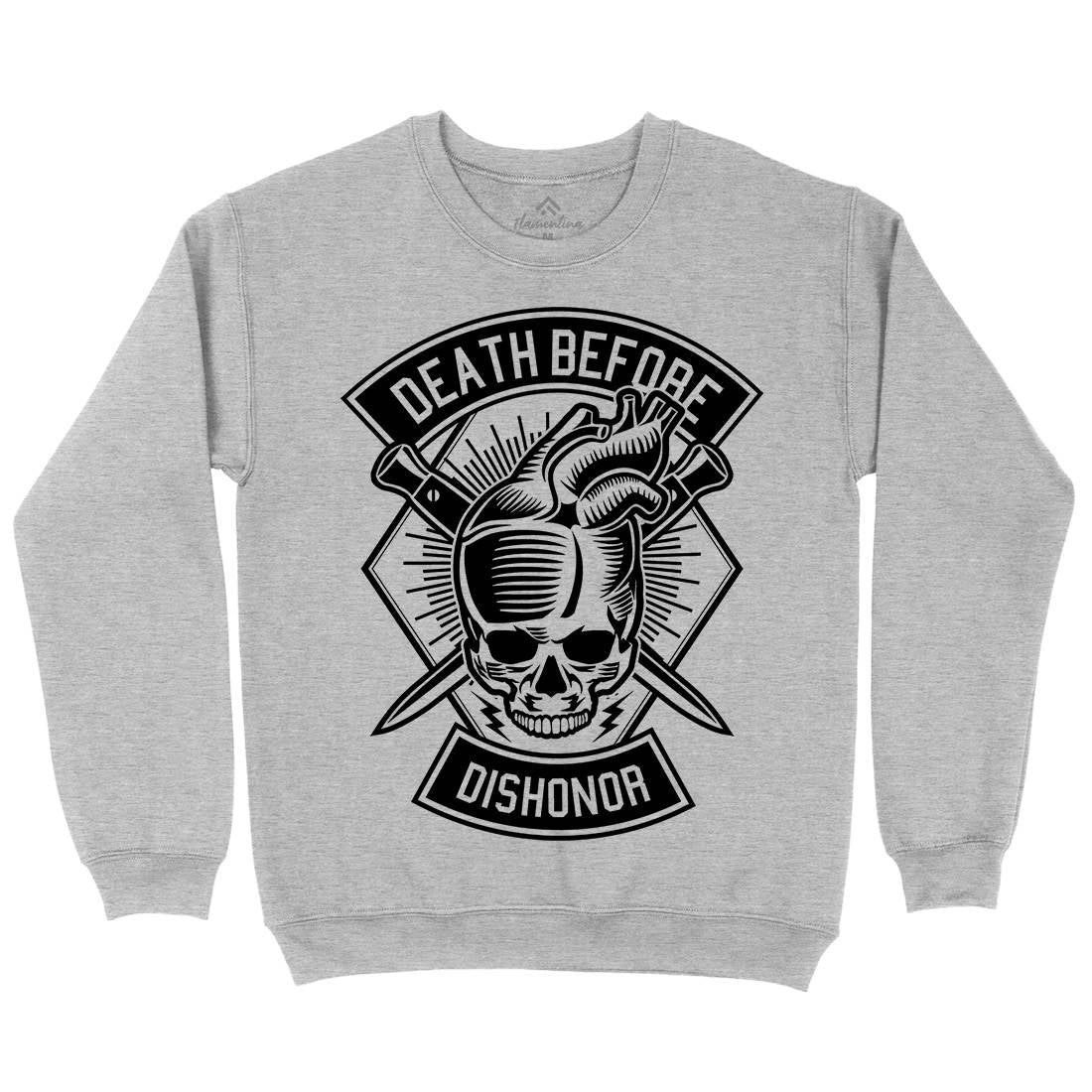 Skull Heart Kids Crew Neck Sweatshirt Army B629