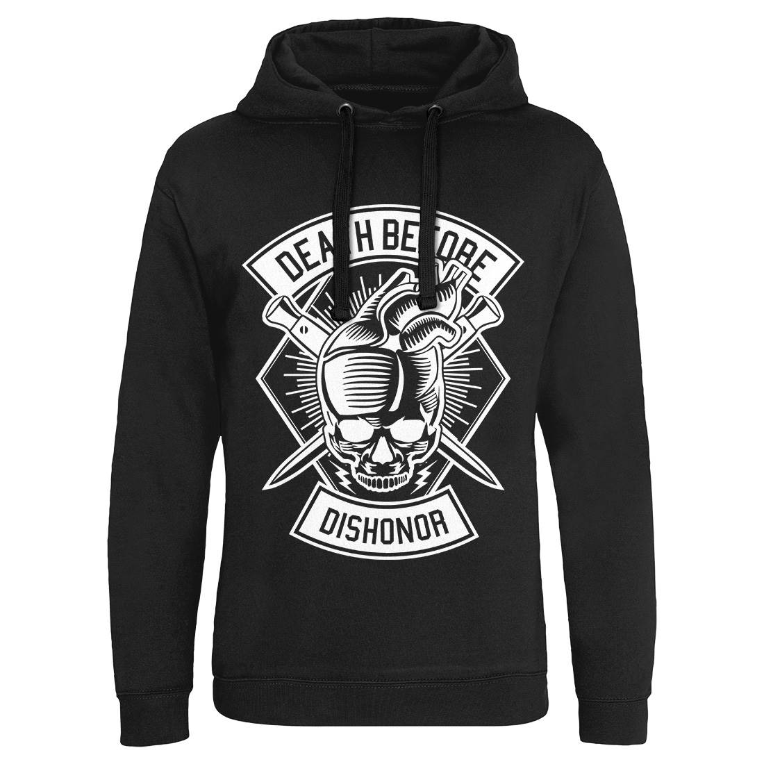 Skull Heart Mens Hoodie Without Pocket Army B629