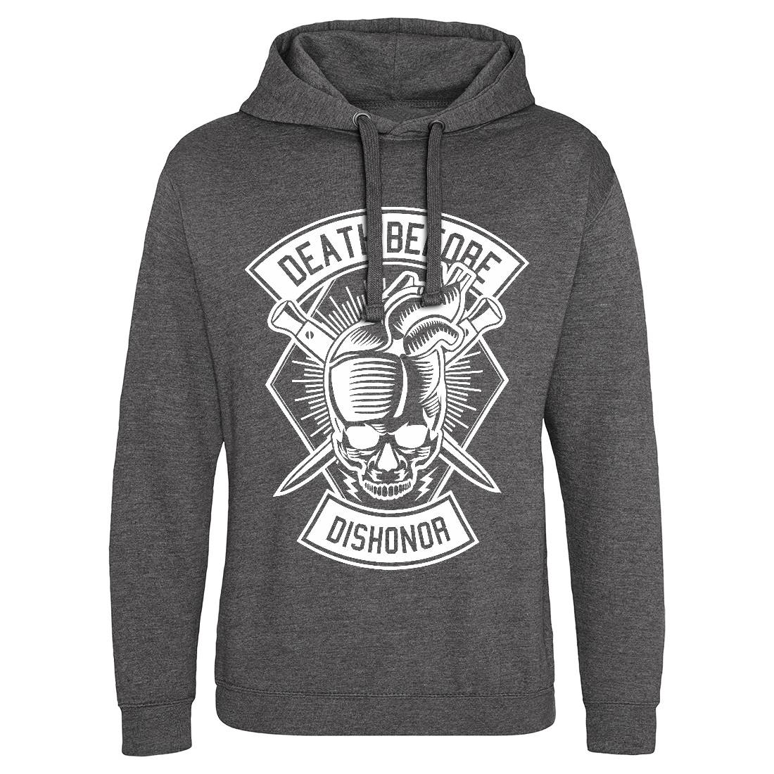 Skull Heart Mens Hoodie Without Pocket Army B629