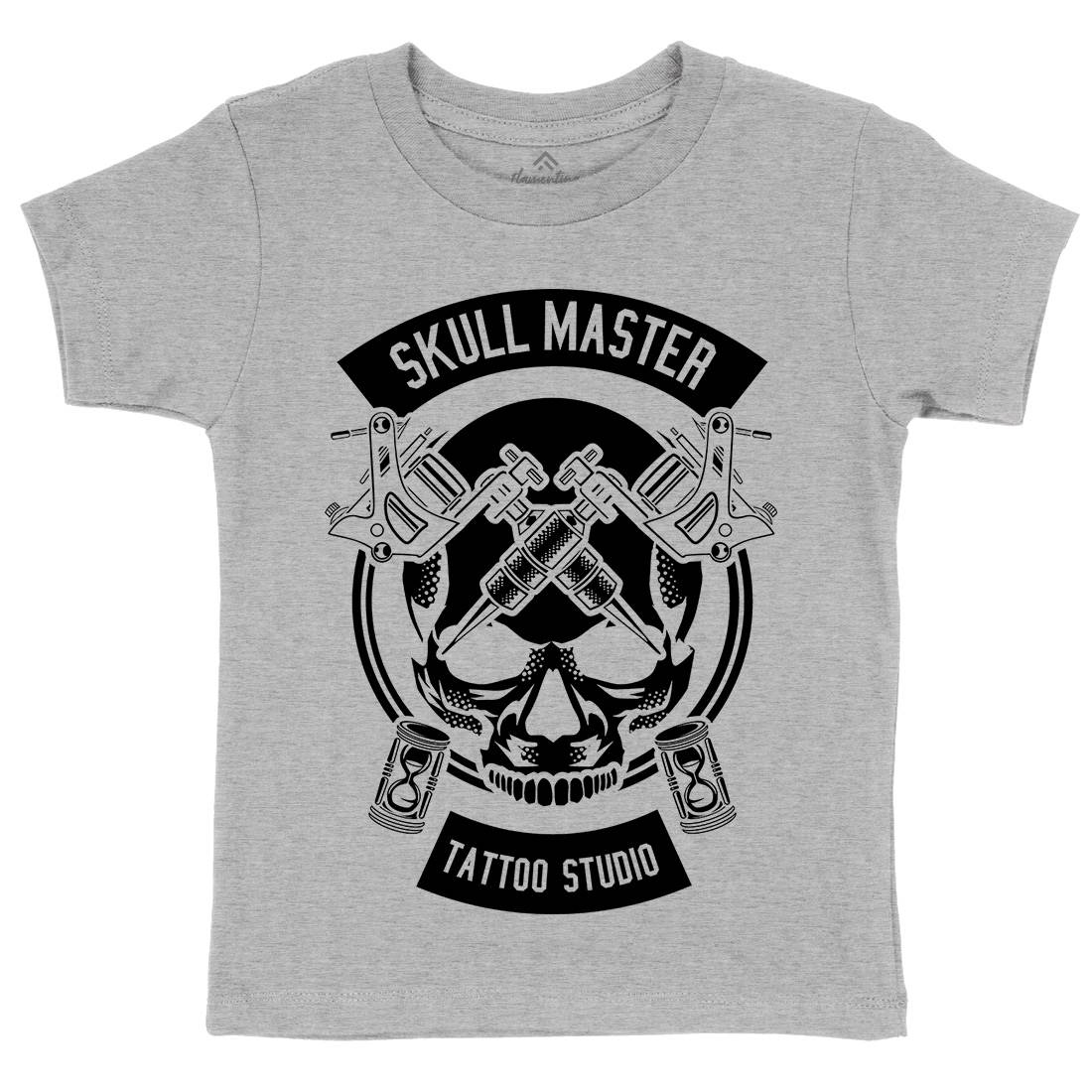 Skull Master Kids Organic Crew Neck T-Shirt Tattoo B630