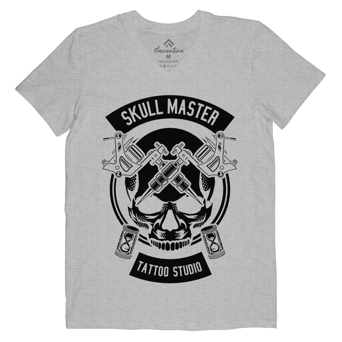 Skull Master Mens Organic V-Neck T-Shirt Tattoo B630