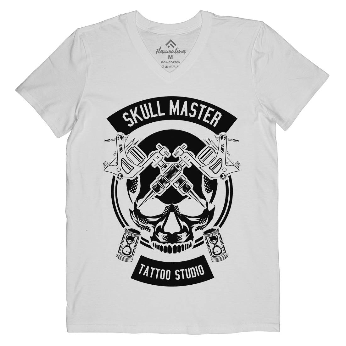 Skull Master Mens Organic V-Neck T-Shirt Tattoo B630