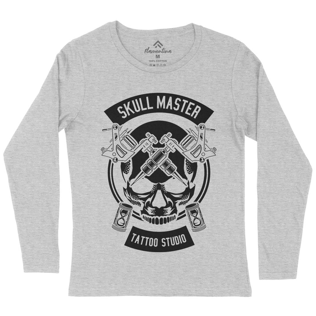 Skull Master Womens Long Sleeve T-Shirt Tattoo B630