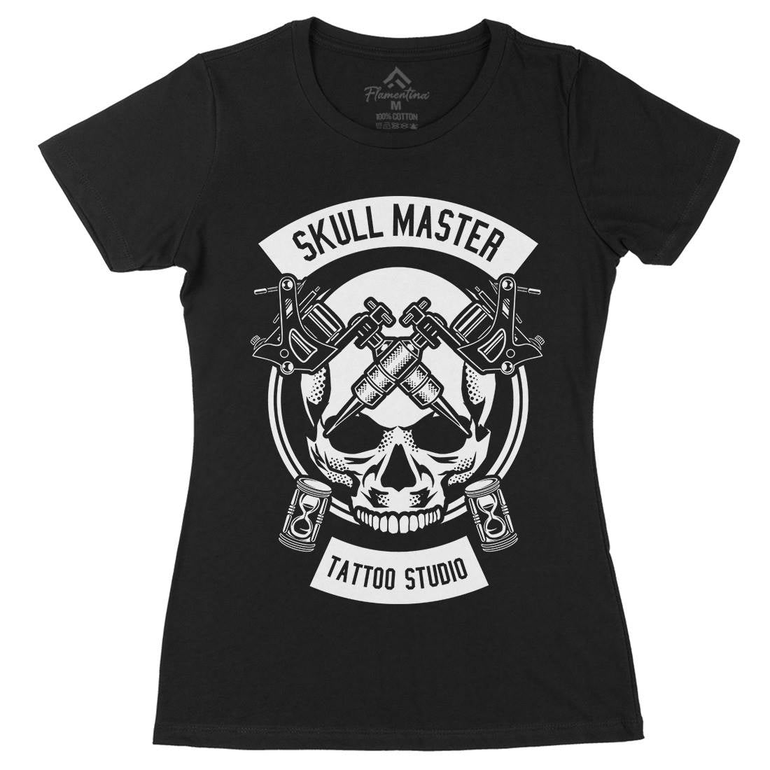 Skull Master Womens Organic Crew Neck T-Shirt Tattoo B630