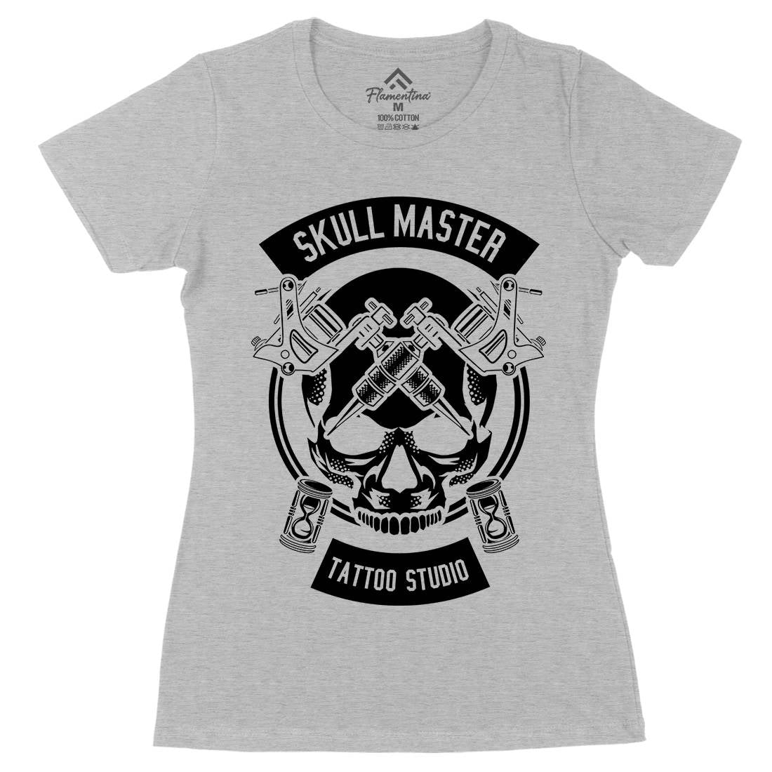 Skull Master Womens Organic Crew Neck T-Shirt Tattoo B630