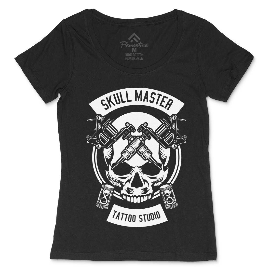 Skull Master Womens Scoop Neck T-Shirt Tattoo B630