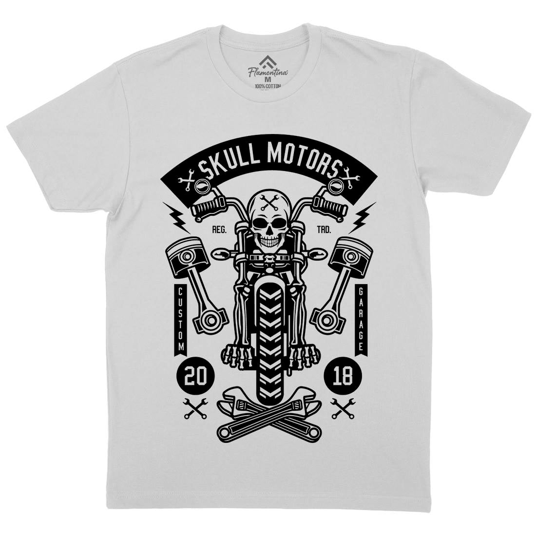 Skull Motors Mens Crew Neck T-Shirt Motorcycles B631