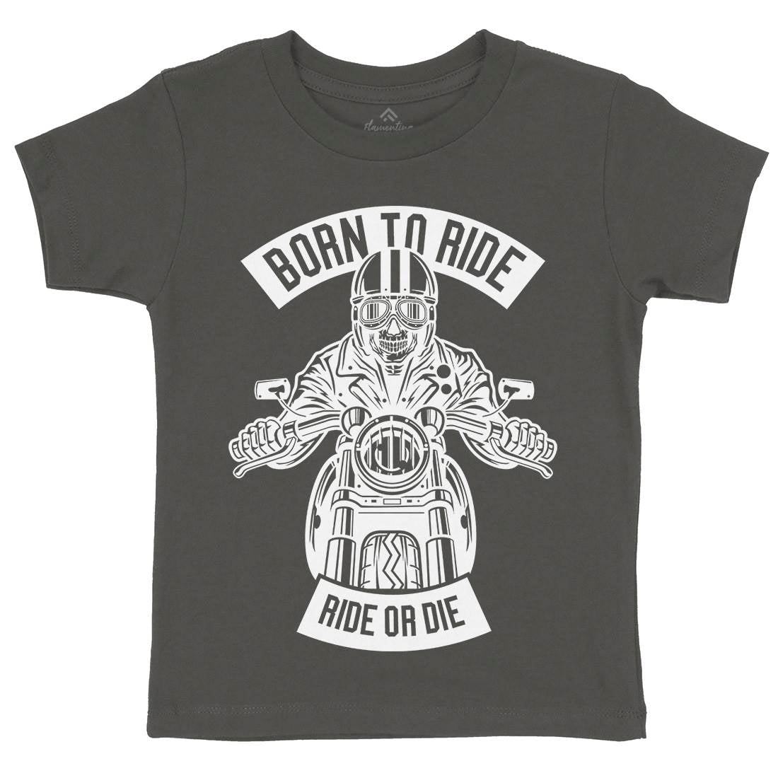 Skull Rider Born To Ride Kids Crew Neck T-Shirt Motorcycles B632