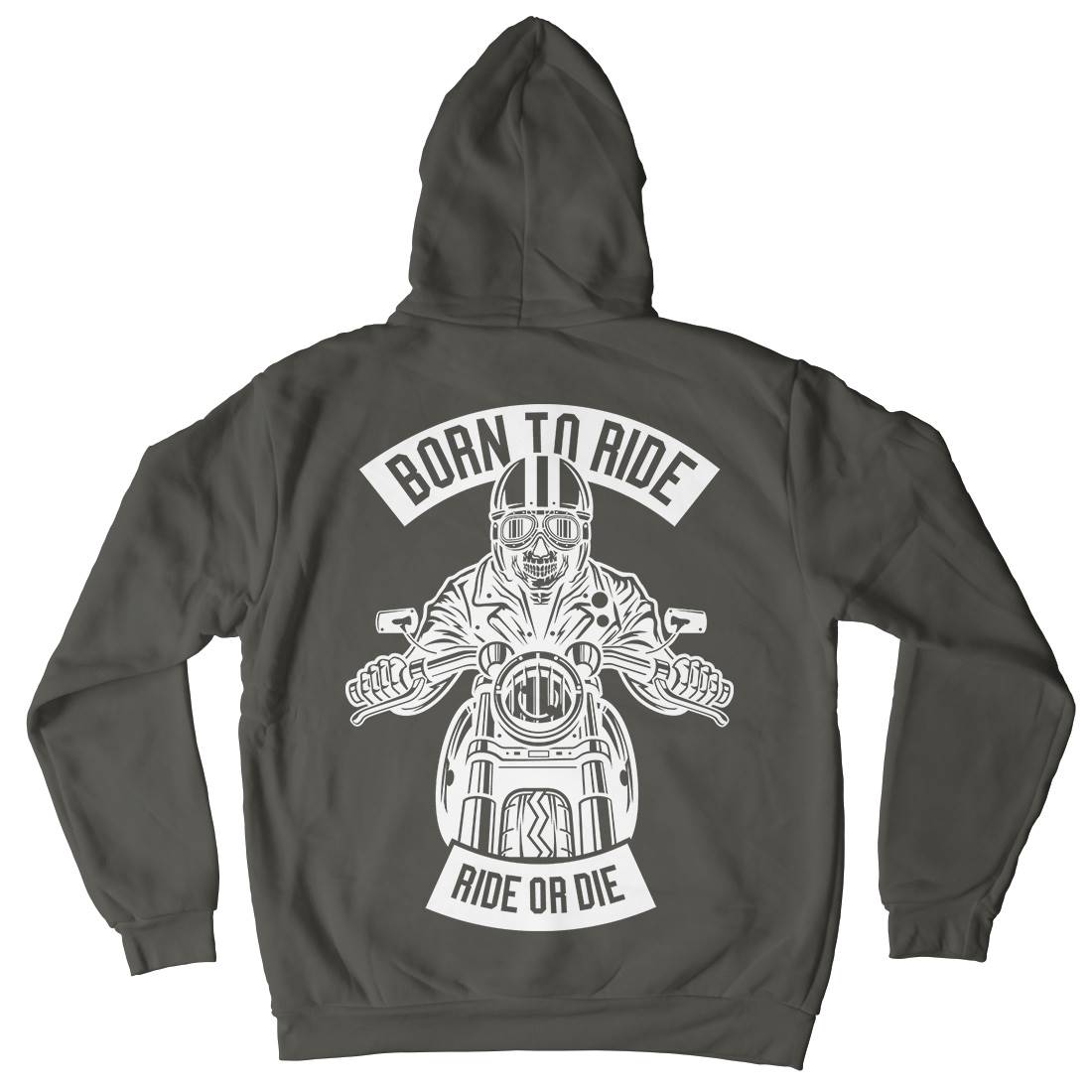 Skull Rider Born To Ride Mens Hoodie With Pocket Motorcycles B632