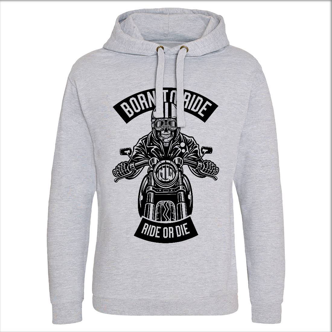 Skull Rider Born To Ride Mens Hoodie Without Pocket Motorcycles B632