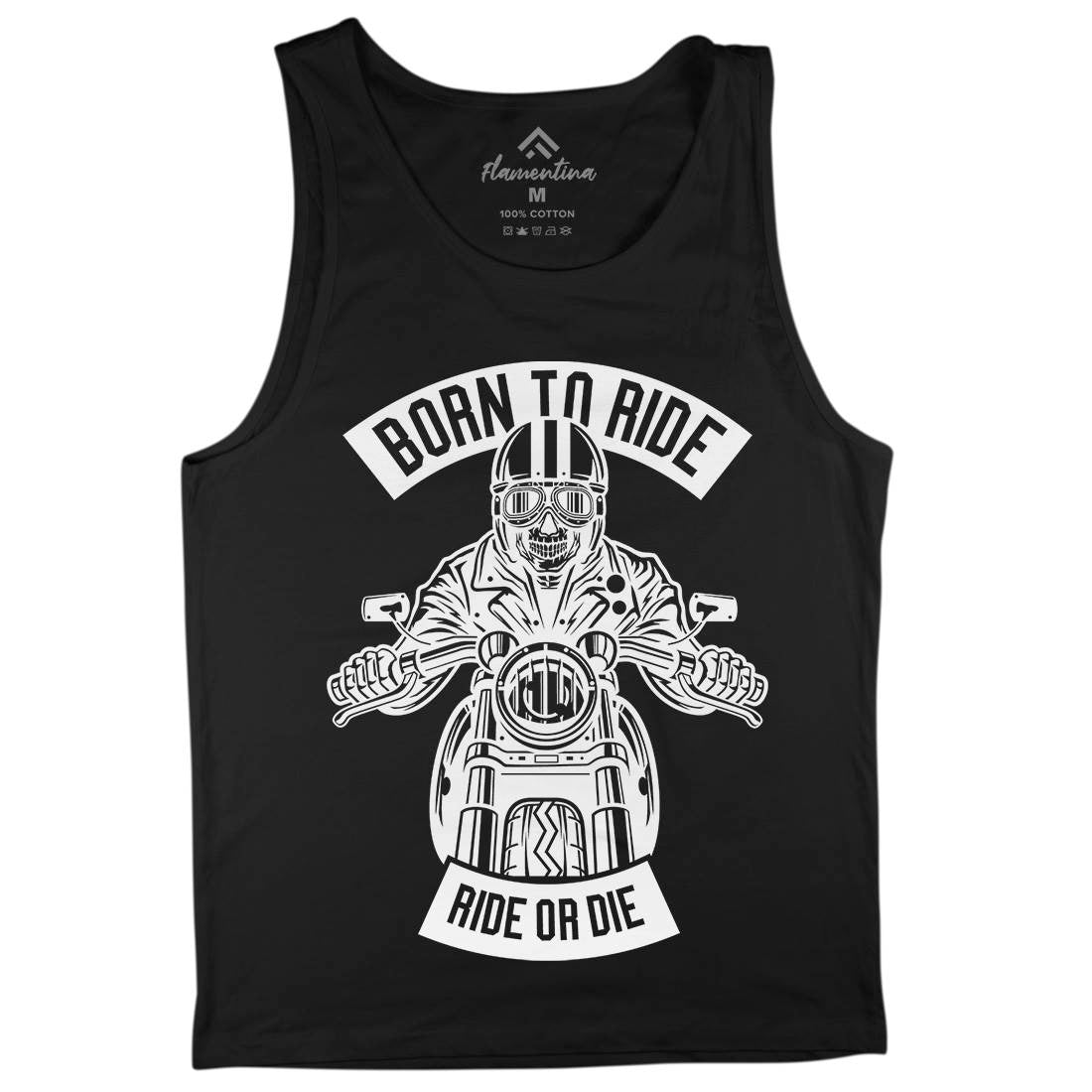 Skull Rider Born To Ride Mens Tank Top Vest Motorcycles B632