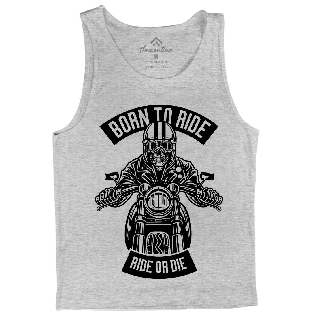 Skull Rider Born To Ride Mens Tank Top Vest Motorcycles B632