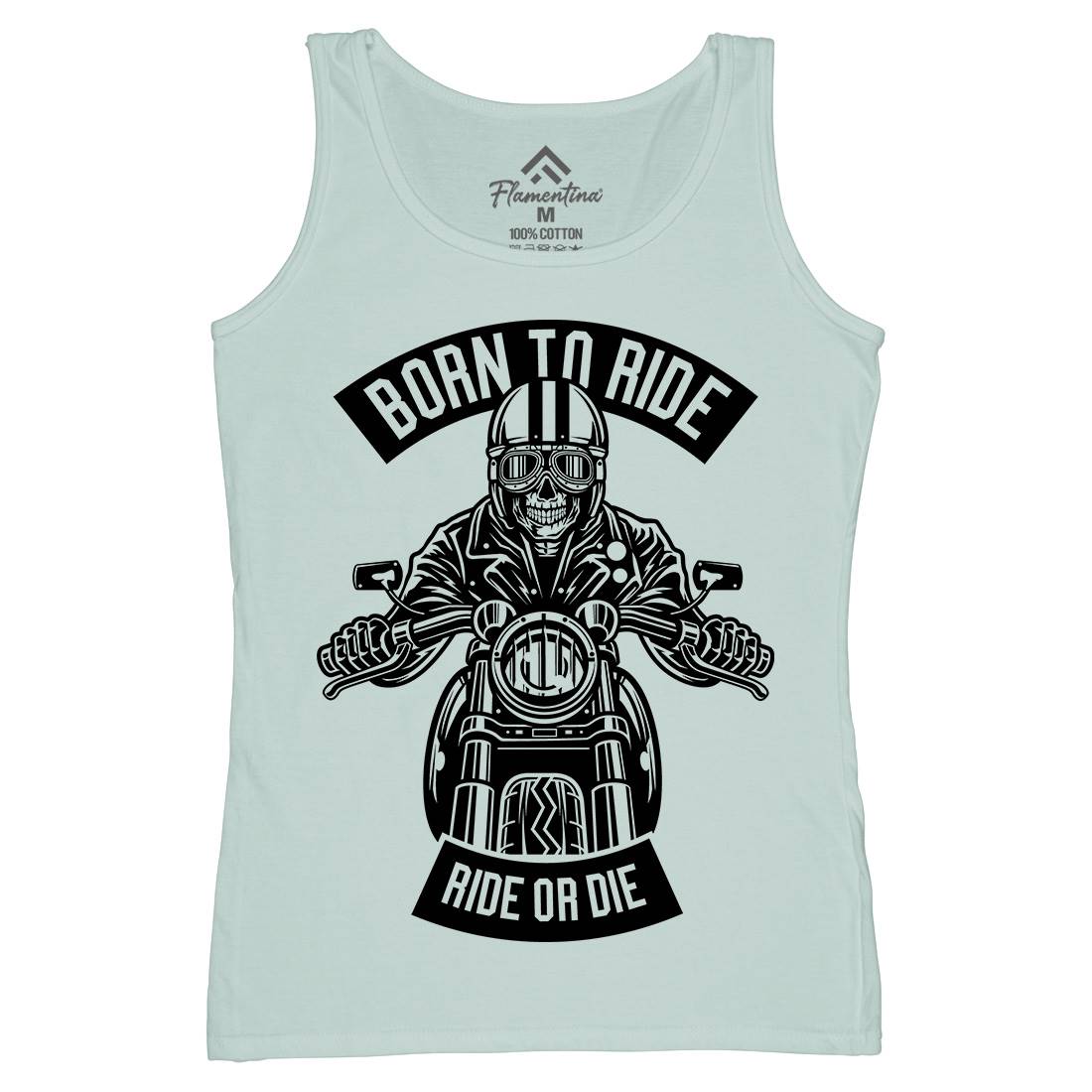 Skull Rider Born To Ride Womens Organic Tank Top Vest Motorcycles B632