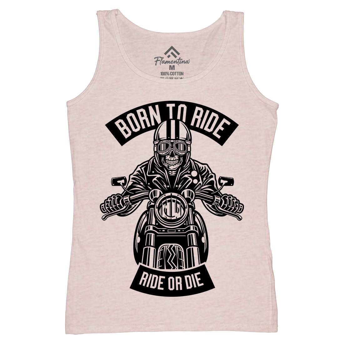 Skull Rider Born To Ride Womens Organic Tank Top Vest Motorcycles B632